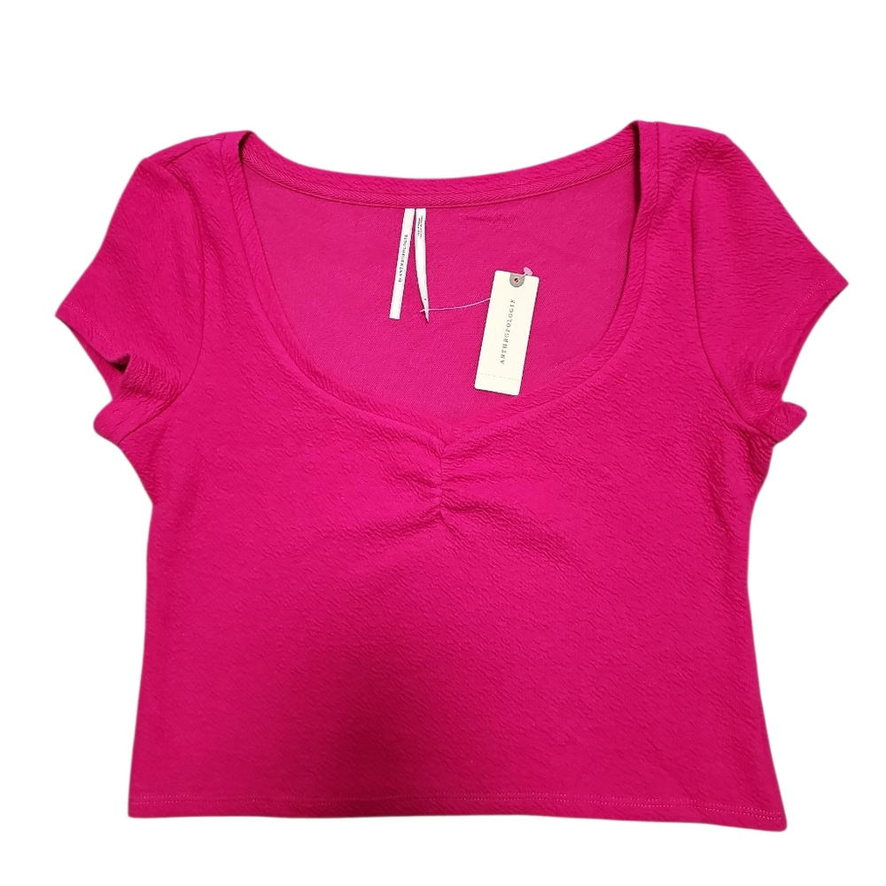 Antropologie  Scoop Neck  Crop Top / Sleeve  Size S NEW WITH TAG